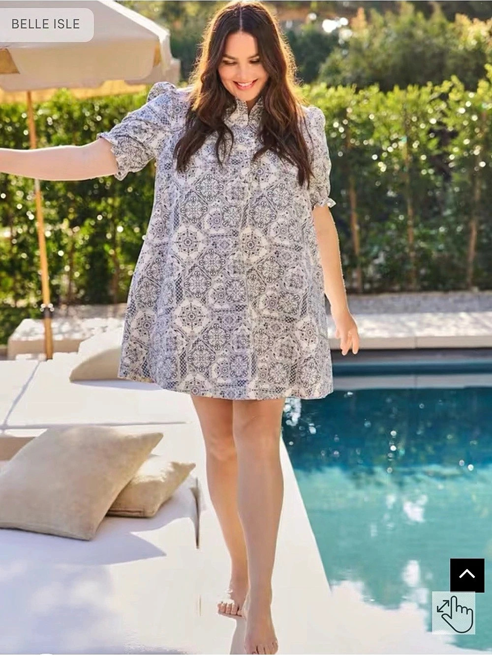 Torrid Belle Isle Geometric Mini Dress in White & Blue NWT